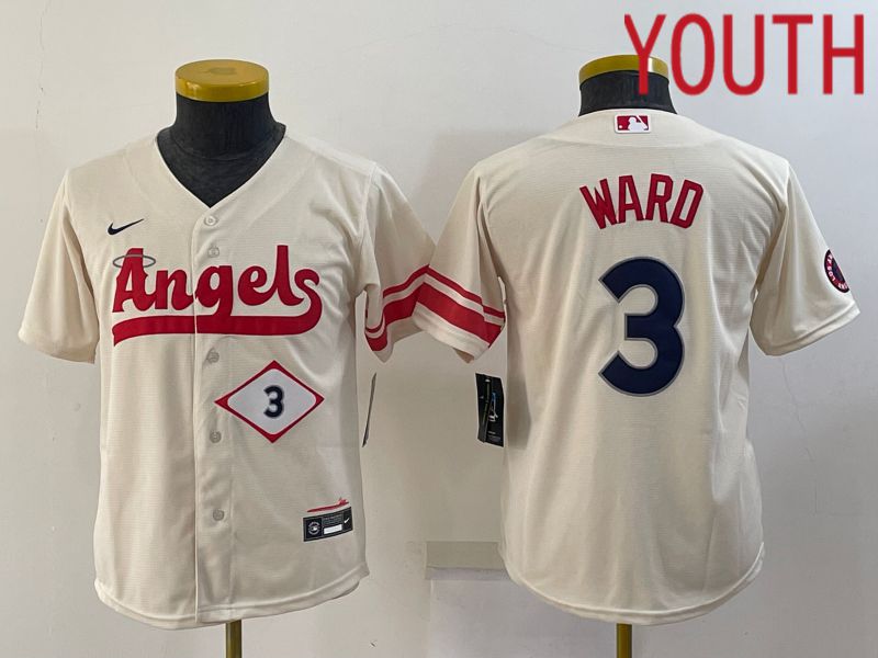 Youth Los Angeles Angels #3 Ward Cream City Edition Nike 2022 MLB Jersey